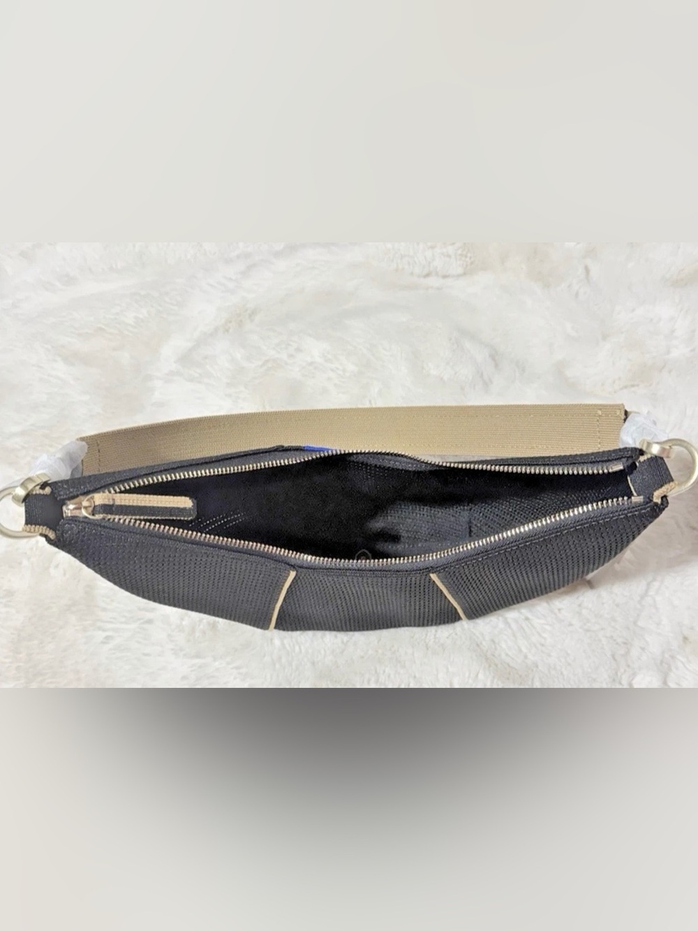 Rothy's The Crescent Bag Black/Brown with Detachable Strap, NEW WITH TAG - Picture 9 of 11